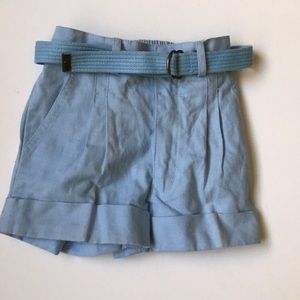 Dijon light blue shorts & belt. BNWT. Sz 6. Mint!